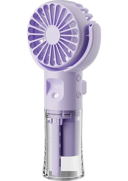 F4 El Tipi Sisleme Fanı Nemlendirici Sisleme Fanı Askılı Boyun Fanı Katlanabilir Mini El Tipi Fan, Mor (Yurt Dışından)
