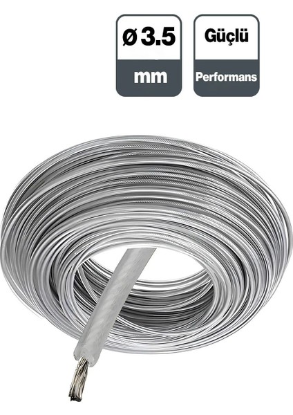 Çelik Telli 3.5 mm 23 Metre Misina Motorlu Tırpan Yan Yuvarlak Çim Ot Biçme Teli Güçlü. fiyatları