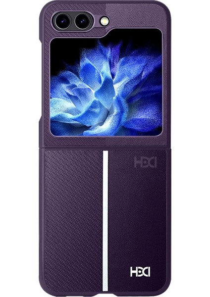 Samsung Galaxy Z Flip 5 Kılıf HBC-155 Lizbon Kapak - Derin Mor