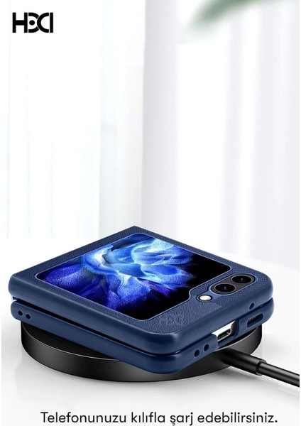 Samsung Galaxy Z Flip 5 Kılıf HBC-155 Lizbon Kapak - Derin Mor indirimleri