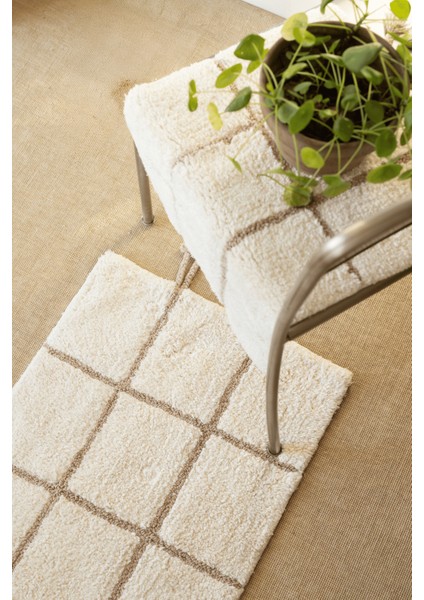 Elani 2’li Takım Banyo Paspası %100 Pamuk 40X60+60X90 cm Bej modelleri