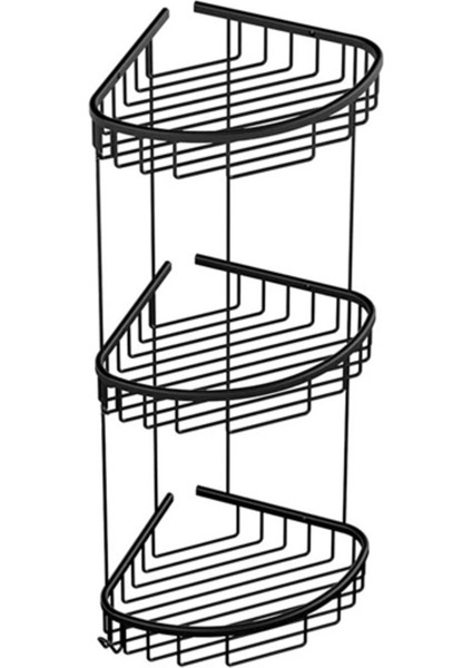 Üçlü Köşe Süngerlik Şampuanlık Mat Siyah 18X18CM fiyatları