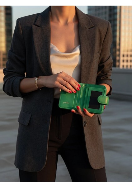 Deri Fermuarlı Küçük Kadın Cüzdanı