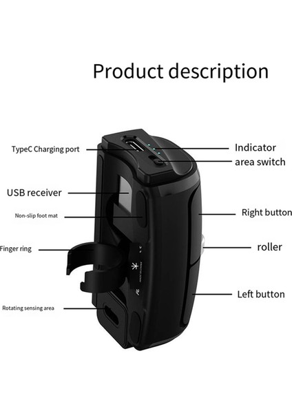 Bluetooth 2.4g Kablosuz Parmak Faresi 1000DPI Halka Fare Yatay ve Dikey Kullanım Pc Dizüstü Bilgisayar Için Mükemmel (Yurt Dışından) fırsatları