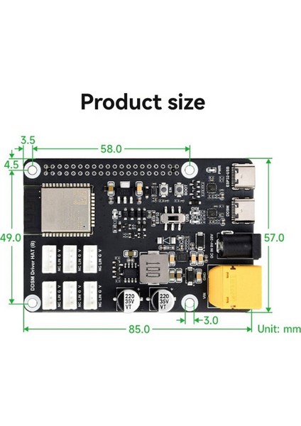 Raspberry Pi 2.4g Wifi Modülü Için ESP32 Ddsm Motor Sürücü Kartı Hat (Yurt Dışından) modelleri
