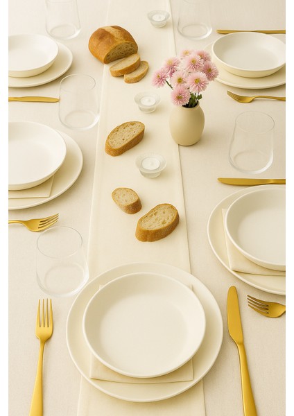 V Form 8 Kişilik 35 Parça Yemek Takımı Gümüş