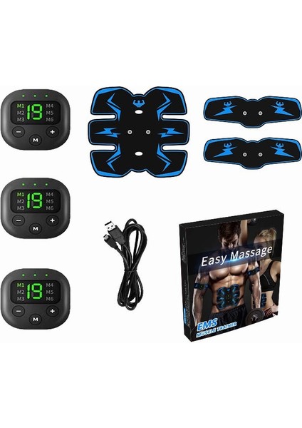 USB Şarj Edilebilir Karın Masaj Aleti Kas Stimülatörü Ems Karın Kası Şekillendirici Ev Spor Salonu Fitness Ekipmanları (Yurt Dışından)