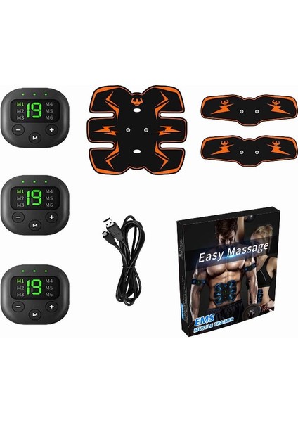 USB Şarj Edilebilir Karın Masaj Aleti Kas Stimülatörü Ems Karın Kası Şekillendirici Ev Spor Salonu Fitness Ekipmanları (Yurt Dışından)