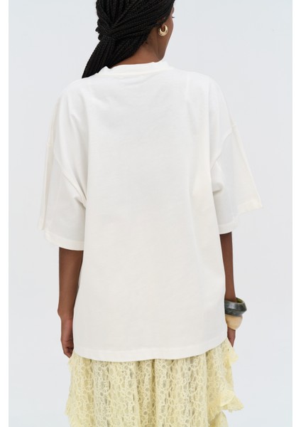 Lime Oversize Beyaz T-Shirt indirimleri