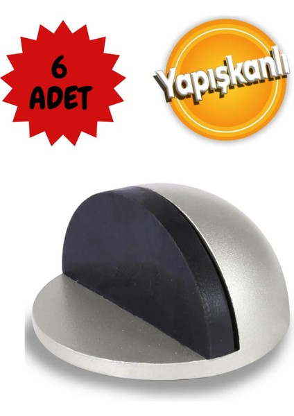 6'lı Yarımay Kapı Stoperi Tamponu Yapışkanlı Metal Kapı Stopu Saten indirimleri