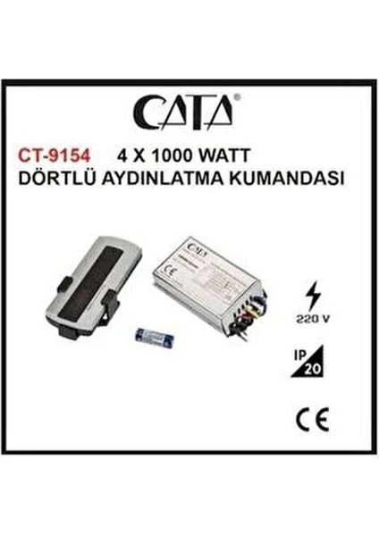 CT-9154 4lü Dörtlü Avize Aydınlatma Kumandası 220 Volt 1000 Watt Güç Kapasitesi fırsatları