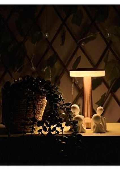 Oslo Şarjlı Dim Edilebilir Dekoratif Masa Lambası Bakır Renk CT-8435