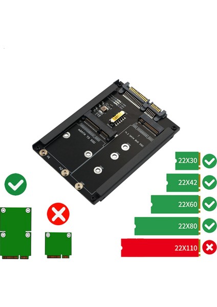 2'si 1 Arada Msata + B Anahtarı/b+M Anahtarı M.2 Ssd'den 2.5 Sata Adaptör Kartına, M2 Ngff Sata3 2230 2242 2260 2280 Için Muhafaza Soketi (Yurt Dışından) modelleri