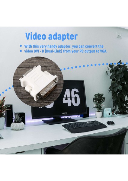 DVI Erkek Adaptörü (Dvı - D 24 1) Dişi Vga'ya (15 Pimli) (Yurt Dışından) indirimleri