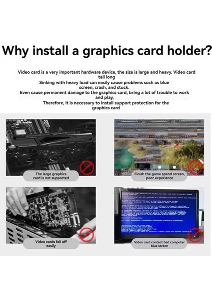 Gpu Destek Çerçevesi Ayarlanabilir Gpu Desteği Sarkmayı Önler Kasa Için Video Kartı Destek Braketi 12 cm Fan Pozisyonu Beyaz (Yurt Dışından) fiyatları
