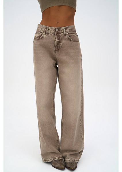 Volme Yıkamalı Kahve Jean Pantolon fırsatları