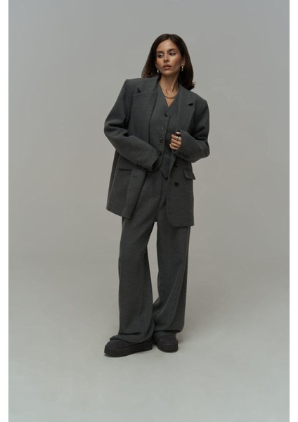 Blake Füme Üçlü Ceket Takım