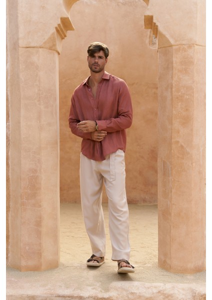 Lorenza Kemer Detay Bej Erkek Pantolon fiyatları