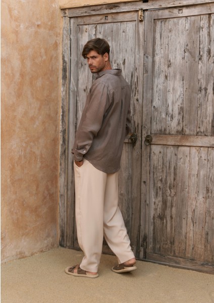 Lorenza Kemer Detay Bej Erkek Pantolon fırsatları