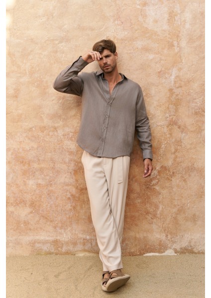 Lorenza Kemer Detay Bej Erkek Pantolon indirimleri