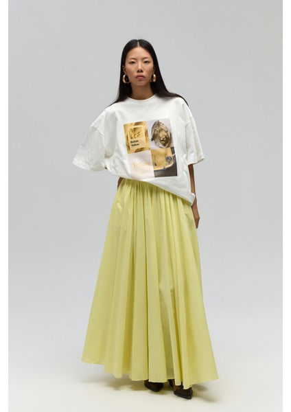 Faylinn Pileli Sarı Uzun Etek fiyatları