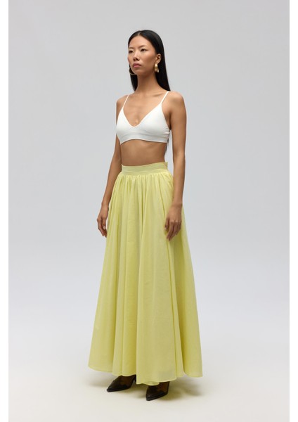 Faylinn Pileli Sarı Uzun Etek fırsatları