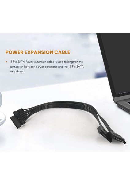 2 Adet Sata Güç Uzatma Kablosu, 15 Pin Sata Erkek - Dişi Uzatma Güç Kablosu Adaptörü Sabit Disk Hdd, Ssd, 30 cm (Yurt Dışından) modelleri