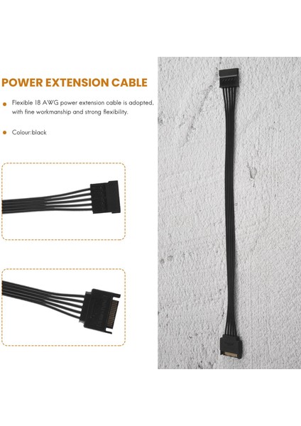 2 Adet Sata Güç Uzatma Kablosu, 15 Pin Sata Erkek - Dişi Uzatma Güç Kablosu Adaptörü Sabit Disk Hdd, Ssd, 30 cm (Yurt Dışından) fırsatları