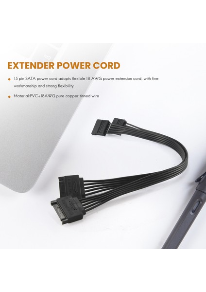 2 Adet Sata Güç Uzatma Kablosu, 15 Pin Sata Erkek - Dişi Uzatma Güç Kablosu Adaptörü Sabit Disk Hdd, Ssd, 30 cm (Yurt Dışından) indirimleri