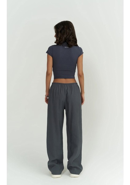 Toppin Antrasit Penye Crop modelleri