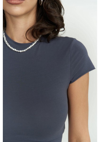 Toppin Antrasit Penye Crop indirimleri