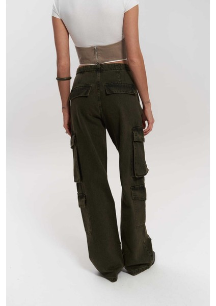 Dries Kirli Yeşil Yırtık Detay Kargo Jean Pantolon indirimleri