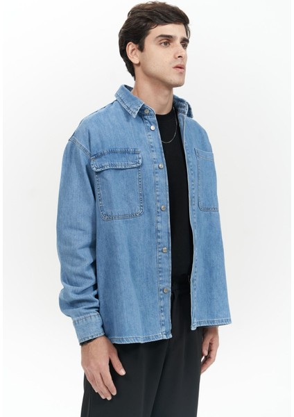 Ethan Mavi Erkek Jean Gömlek modelleri