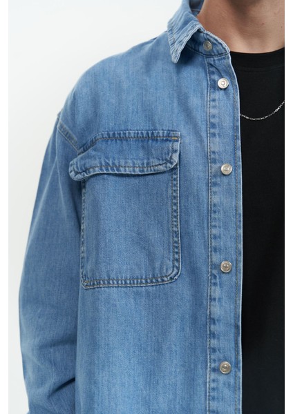 Ethan Mavi Erkek Jean Gömlek indirimleri