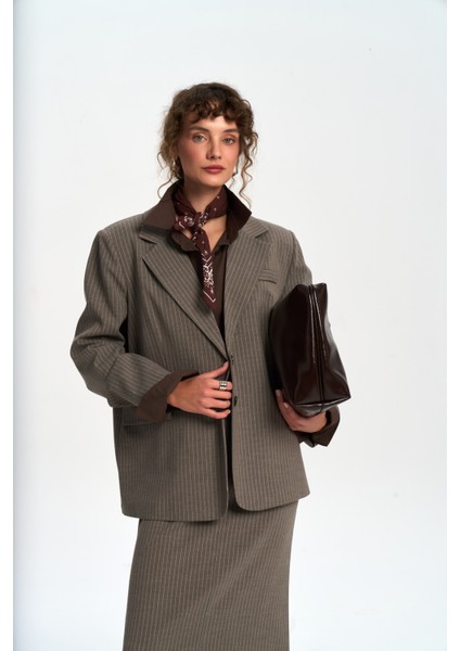 Bruno Çizgili Füme Blazer fiyatları