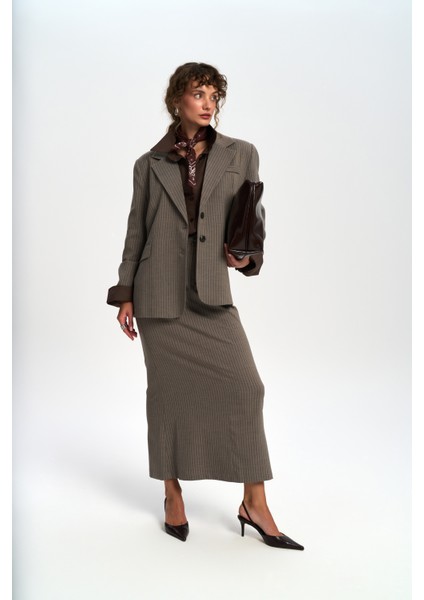 Bruno Çizgili Füme Blazer modelleri