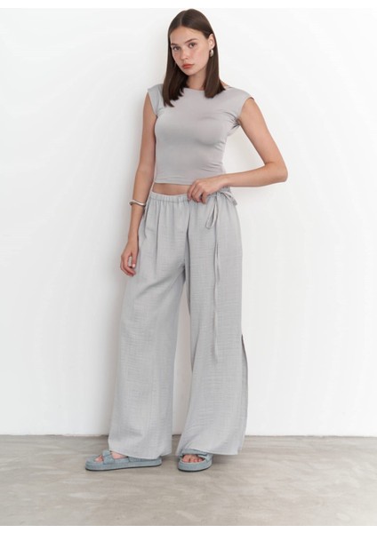 Harmony Yan Bağlama Gri Pantolon modelleri