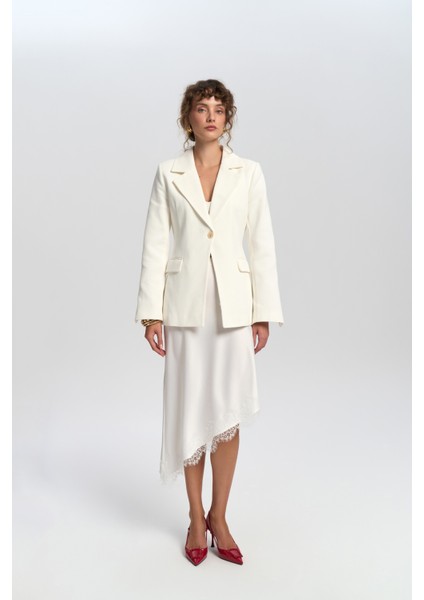 Anisah Belden Oturmalı Ekru Blazer fiyatları