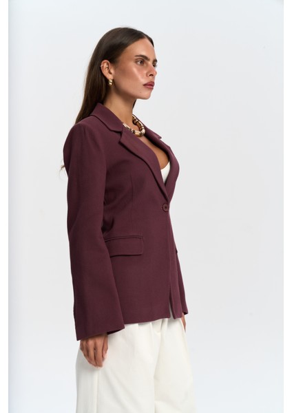 Anisah Belden Oturmalı Bordo Blazer modelleri