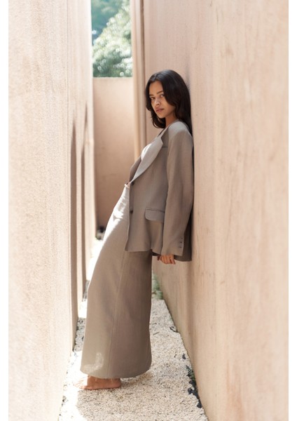 Brenna Füme Keten Blazer