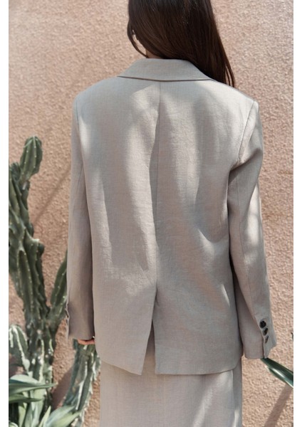 Brenna Füme Keten Blazer indirimleri