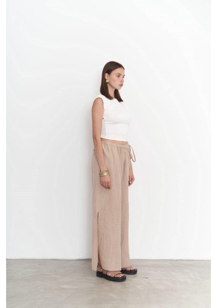 Harmony Yan Bağlama Bej Pantolon modelleri