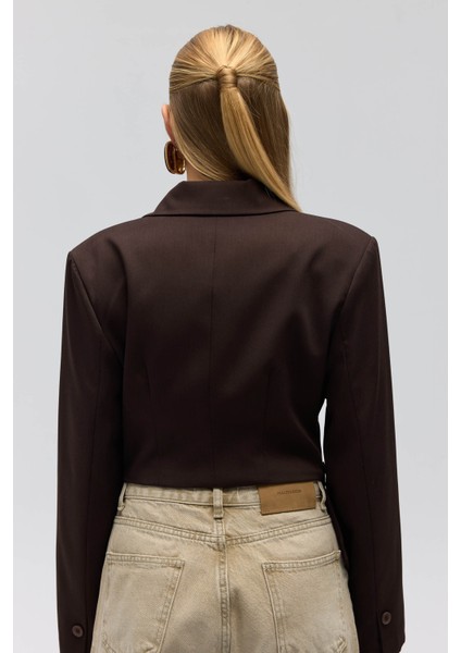 Norbury Üçgen Detay Kahve Blazer indirimleri