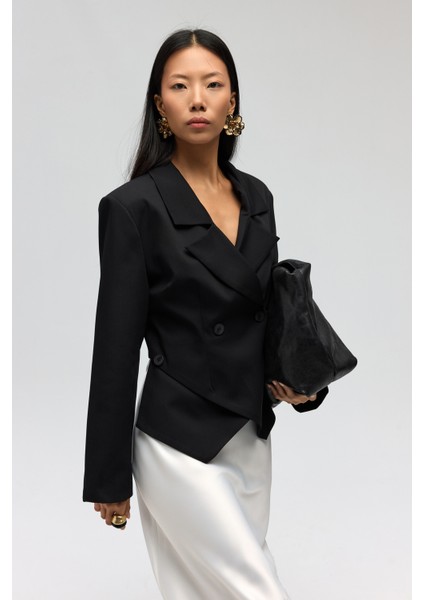 Norbury Üçgen Detay Siyah Blazer