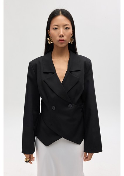 Norbury Üçgen Detay Siyah Blazer modelleri