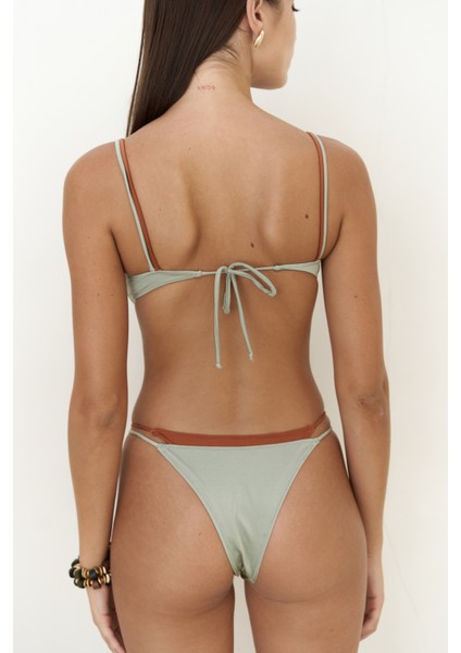 Dharma Renk Bloklu Yeşil Bikini Üstü indirimleri