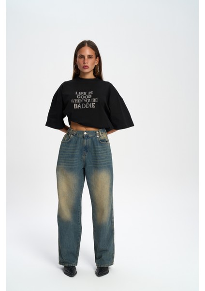 Port Kemer Detaylı Kirli Mavi Jean Pantolon fiyatları