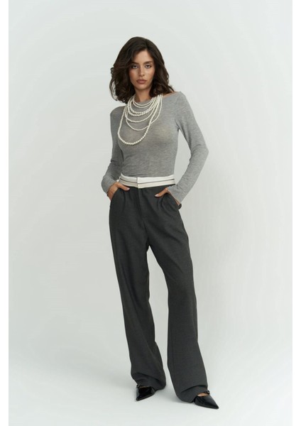 Zelmira Ters Kemer Füme Pantolon modelleri