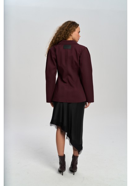 Briella Belden Oturtmalı Bordo Blazer indirimleri