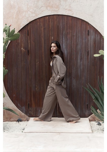 Mirabella Açık Kahve Gömlek Pantolon Takım